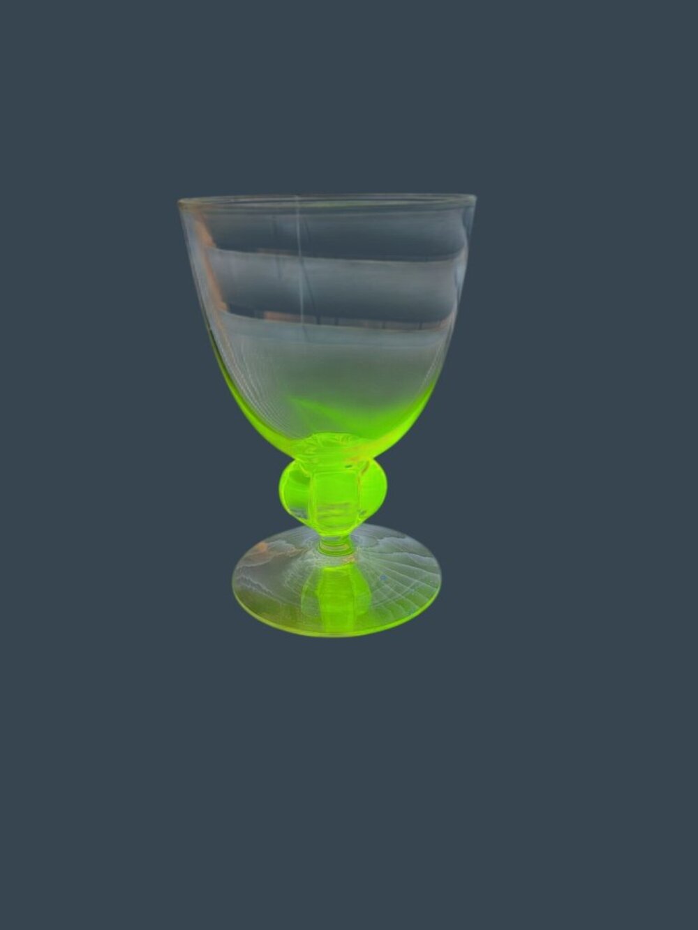 Siegfried Stahl Skruf Gulli Amber Glass Goblet 1960s Made in Sweden